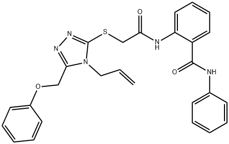 2-[({[4-allyl-5-(phenoxymethyl)-4H-1,2,4-triazol-3-yl]sulfanyl}acetyl)amino]-N-phenylbenzamide Struktur