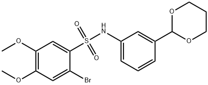 2-bromo-N-[3-(1,3-dioxan-2-yl)phenyl]-4,5-dimethoxybenzenesulfonamide Structure