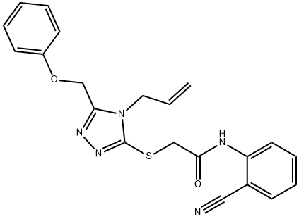 2-{[4-allyl-5-(phenoxymethyl)-4H-1,2,4-triazol-3-yl]sulfanyl}-N-(2-cyanophenyl)acetamide Struktur
