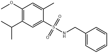 N-benzyl-5-isopropyl-4-methoxy-2-methylbenzenesulfonamide Structure