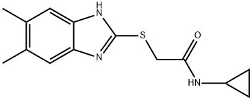 N-cyclopropyl-2-[(5,6-dimethyl-1H-benzimidazol-2-yl)sulfanyl]acetamide Structure