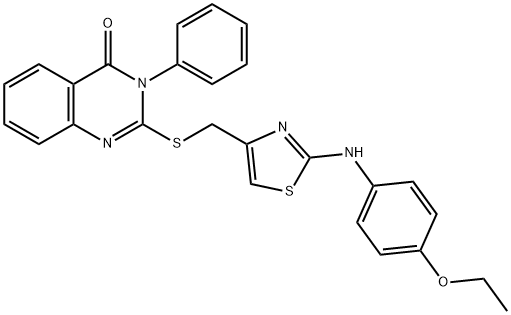 2-({[2-(4-ethoxyanilino)-1,3-thiazol-4-yl]methyl}sulfanyl)-3-phenyl-4(3H)-quinazolinone Structure