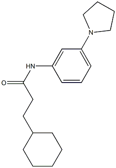 3-cyclohexyl-N-[3-(1-pyrrolidinyl)phenyl]propanamide Structure