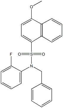 N-benzyl-N-(2-fluorophenyl)-4-methoxy-1-naphthalenesulfonamide Structure