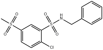 N-benzyl-2-chloro-5-(methylsulfonyl)benzenesulfonamide Struktur