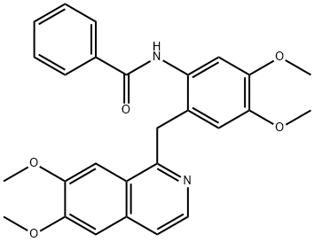 N-{2-[(6,7-dimethoxy-1-isoquinolinyl)methyl]-4,5-dimethoxyphenyl}benzamide Struktur