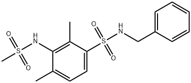 N-benzyl-2,4-dimethyl-3-[(methylsulfonyl)amino]benzenesulfonamide Structure