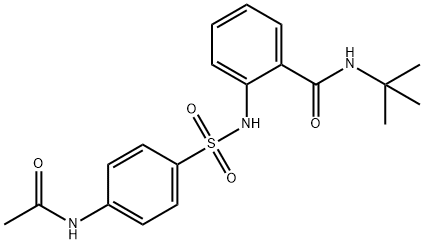 2-({[4-(acetylamino)phenyl]sulfonyl}amino)-N-(tert-butyl)benzamide Struktur