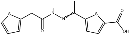 5-[N-(2-thienylacetyl)ethanehydrazonoyl]-2-thiophenecarboxylic acid Structure