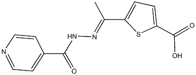 5-(N-isonicotinoylethanehydrazonoyl)-2-thiophenecarboxylic acid Structure