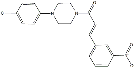 1-(4-chlorophenyl)-4-(3-{3-nitrophenyl}acryloyl)piperazine 结构式