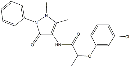 2-(3-chlorophenoxy)-N-(1,5-dimethyl-3-oxo-2-phenyl-2,3-dihydro-1H-pyrazol-4-yl)propanamide,540533-30-0,结构式