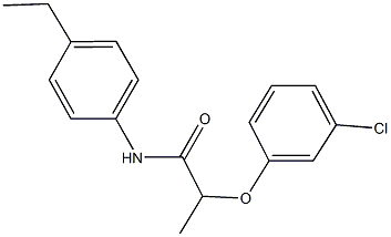 2-(3-chlorophenoxy)-N-(4-ethylphenyl)propanamide 结构式