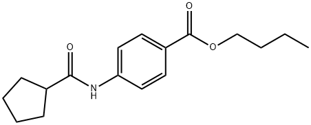 butyl 4-[(cyclopentylcarbonyl)amino]benzoate 化学構造式