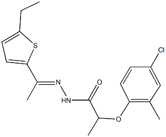 2-(4-chloro-2-methylphenoxy)-N'-[1-(5-ethyl-2-thienyl)ethylidene]propanohydrazide,540789-72-8,结构式