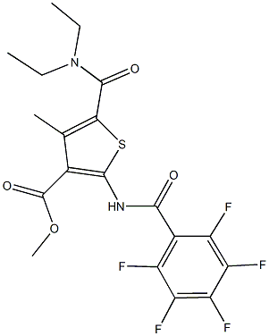 methyl 5-[(diethylamino)carbonyl]-4-methyl-2-[(2,3,4,5,6-pentafluorobenzoyl)amino]-3-thiophenecarboxylate|