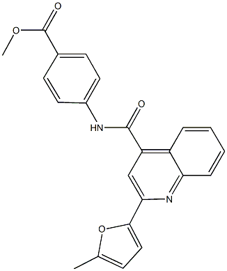 methyl 4-({[2-(5-methyl-2-furyl)-4-quinolinyl]carbonyl}amino)benzoate 化学構造式