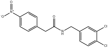 N-(3,4-dichlorobenzyl)-2-{4-nitrophenyl}acetamide 化学構造式