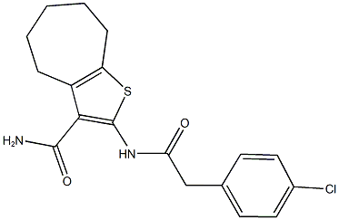 2-{[(4-chlorophenyl)acetyl]amino}-5,6,7,8-tetrahydro-4H-cyclohepta[b]thiophene-3-carboxamide,540795-45-7,结构式