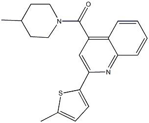 4-[(4-methyl-1-piperidinyl)carbonyl]-2-(5-methyl-2-thienyl)quinoline,540802-15-1,结构式