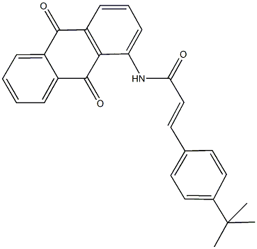 3-(4-tert-butylphenyl)-N-(9,10-dioxo-9,10-dihydro-1-anthracenyl)acrylamide 化学構造式