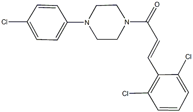 1-(4-chlorophenyl)-4-[3-(2,6-dichlorophenyl)acryloyl]piperazine Structure