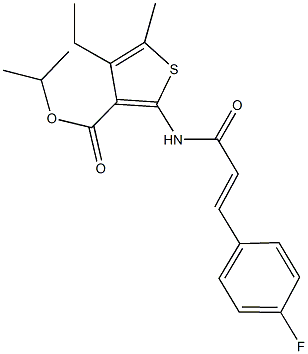 isopropyl 4-ethyl-2-{[3-(4-fluorophenyl)acryloyl]amino}-5-methyl-3-thiophenecarboxylate 结构式