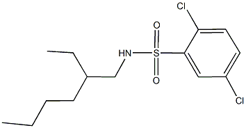 2,5-dichloro-N-(2-ethylhexyl)benzenesulfonamide 化学構造式