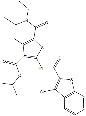 isopropyl 2-{[(3-chloro-1-benzothien-2-yl)carbonyl]amino}-5-[(diethylamino)carbonyl]-4-methyl-3-thiophenecarboxylate|