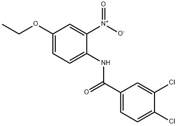 3,4-dichloro-N-{4-ethoxy-2-nitrophenyl}benzamide Struktur