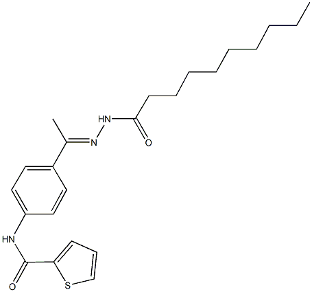 N-[4-(N-decanoylethanehydrazonoyl)phenyl]-2-thiophenecarboxamide Struktur