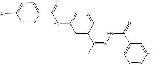 4-chloro-N-{3-[N-(3-methylbenzoyl)ethanehydrazonoyl]phenyl}benzamide,541542-27-2,结构式