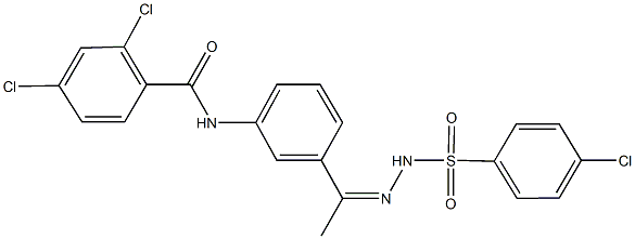 2,4-dichloro-N-(3-{N-[(4-chlorophenyl)sulfonyl]ethanehydrazonoyl}phenyl)benzamide Structure