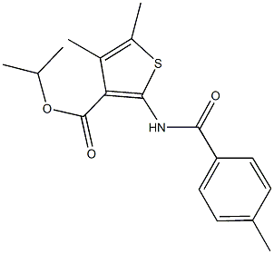 isopropyl 4,5-dimethyl-2-[(4-methylbenzoyl)amino]-3-thiophenecarboxylate|