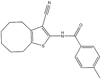 N-(3-cyano-4,5,6,7,8,9-hexahydrocycloocta[b]thien-2-yl)-4-methylbenzamide 结构式