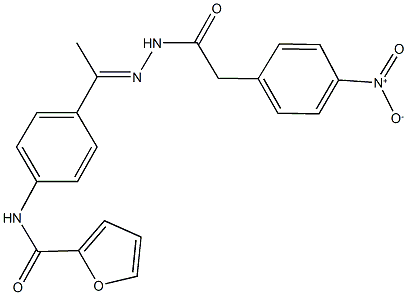 N-{4-[N-({4-nitrophenyl}acetyl)ethanehydrazonoyl]phenyl}-2-furamide 结构式