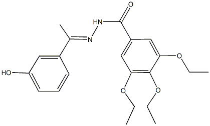 3,4,5-triethoxy-N'-[1-(3-hydroxyphenyl)ethylidene]benzohydrazide Struktur