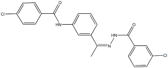 4-chloro-N-{3-[N-(3-chlorobenzoyl)ethanehydrazonoyl]phenyl}benzamide|