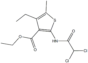 ethyl 2-[(dichloroacetyl)amino]-4-ethyl-5-methyl-3-thiophenecarboxylate 化学構造式