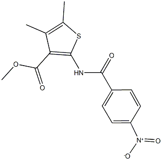 methyl 2-({4-nitrobenzoyl}amino)-4,5-dimethyl-3-thiophenecarboxylate,543686-55-1,结构式