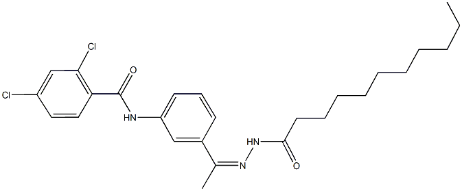 2,4-dichloro-N-[3-(N-undecanoylethanehydrazonoyl)phenyl]benzamide 化学構造式