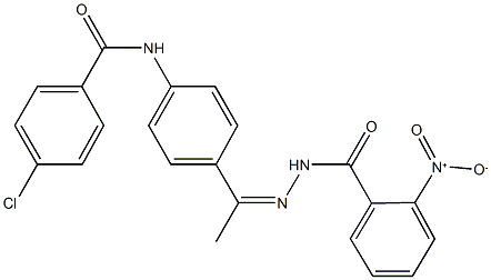 4-chloro-N-[4-(N-{2-nitrobenzoyl}ethanehydrazonoyl)phenyl]benzamide|