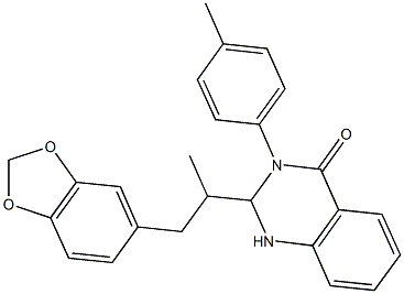 2-[2-(1,3-benzodioxol-5-yl)-1-methylethyl]-3-(4-methylphenyl)-2,3-dihydro-4(1H)-quinazolinone Structure