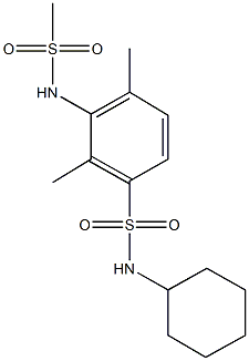 N-cyclohexyl-2,4-dimethyl-3-[(methylsulfonyl)amino]benzenesulfonamide,543694-33-3,结构式