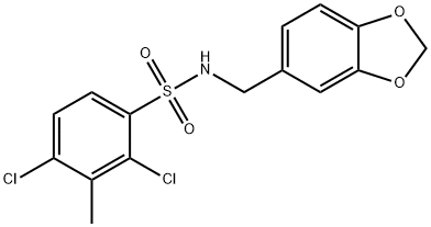 N-(1,3-benzodioxol-5-ylmethyl)-2,4-dichloro-3-methylbenzenesulfonamide,543694-36-6,结构式
