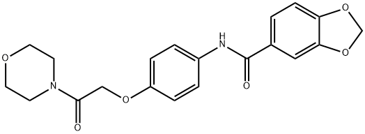 N-{4-[2-(4-morpholinyl)-2-oxoethoxy]phenyl}-1,3-benzodioxole-5-carboxamide 结构式