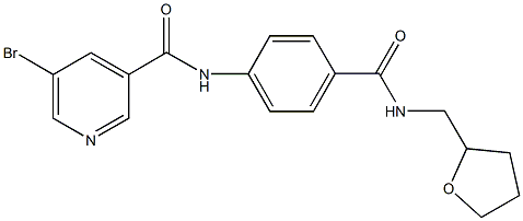 5-bromo-N-(4-{[(tetrahydro-2-furanylmethyl)amino]carbonyl}phenyl)nicotinamide Structure