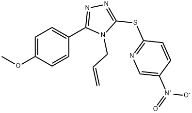 2-{[4-allyl-5-(4-methoxyphenyl)-4H-1,2,4-triazol-3-yl]sulfanyl}-5-nitropyridine Structure