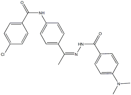 4-chloro-N-(4-{N-[4-(dimethylamino)benzoyl]ethanehydrazonoyl}phenyl)benzamide|