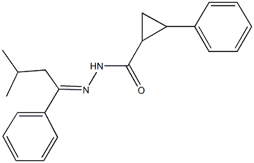 N'-(3-methyl-1-phenylbutylidene)-2-phenylcyclopropanecarbohydrazide 结构式